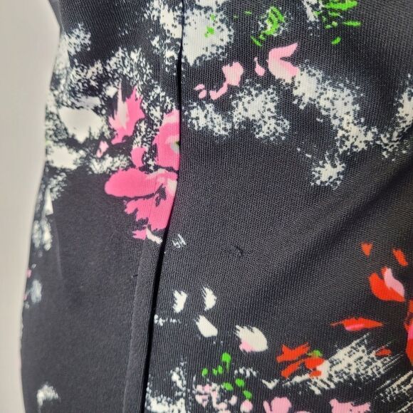 VINTAGE‎ 60s/70s dress black floral sleeveless midi  M - Picture 6 of 13